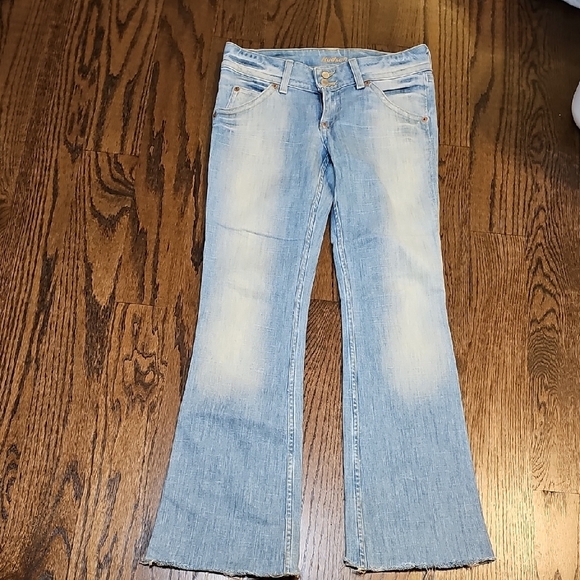 Hudson Jeans Denim - Hudson Jeans Blue Low Rise Flare Wide Leg Cropped Denim Made In USA